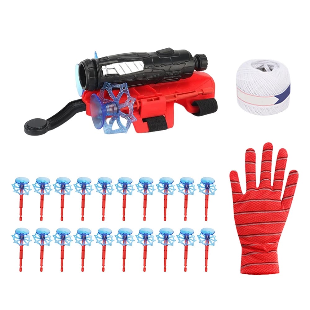 Contenu du pack : lanceur, gant, 20 fléchettes, fil